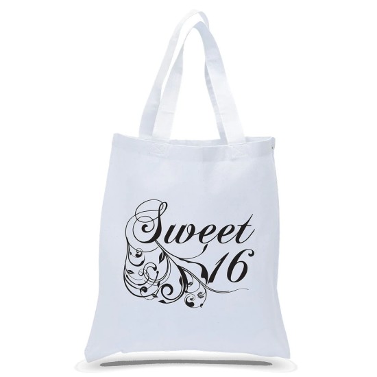 Sweet Sixteen Birthday Canvas Gift Tote