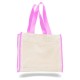 Heavy Duty Gusseted Canvas Tote with Colored Handles