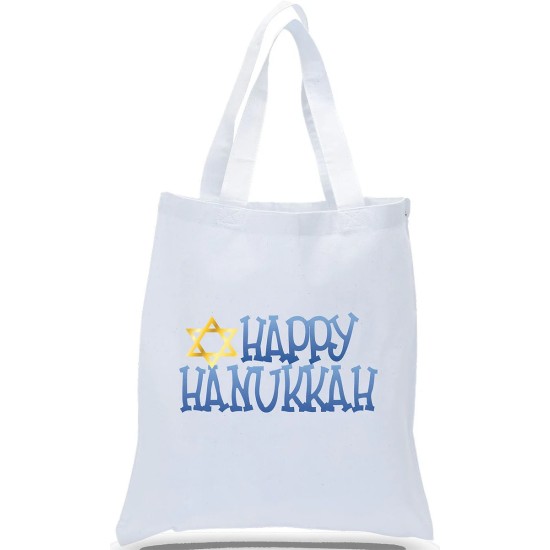 Happy Hanukkah Canvas Totes