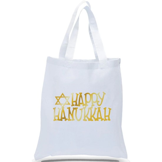 Happy Hanukkah Canvas Totes