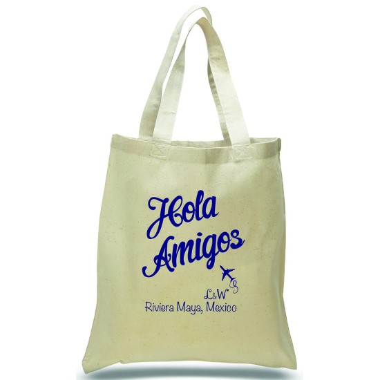 Personalized Hola Amigos Wedding Favor Totes