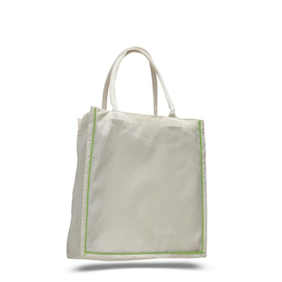 Canvas Tote Bag with Stripe