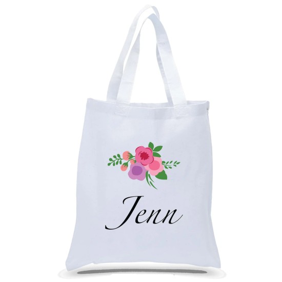 Bridal Party Flower Tote with Name