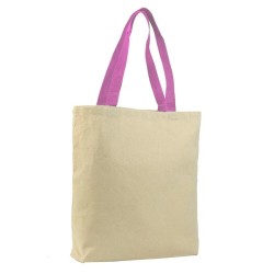 Canvas Jumbo Tote with Colored Handles