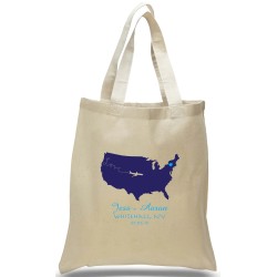 Airplane Route Tote for Weddings and Travel